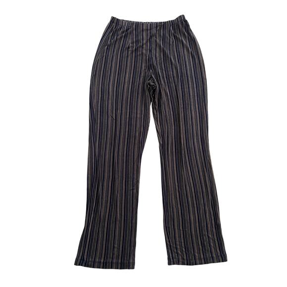 Chicos Travelers Striped Slinky Stretch Pants Womens Size 1 Boho Chic Multicolor - Picture 1 of 14